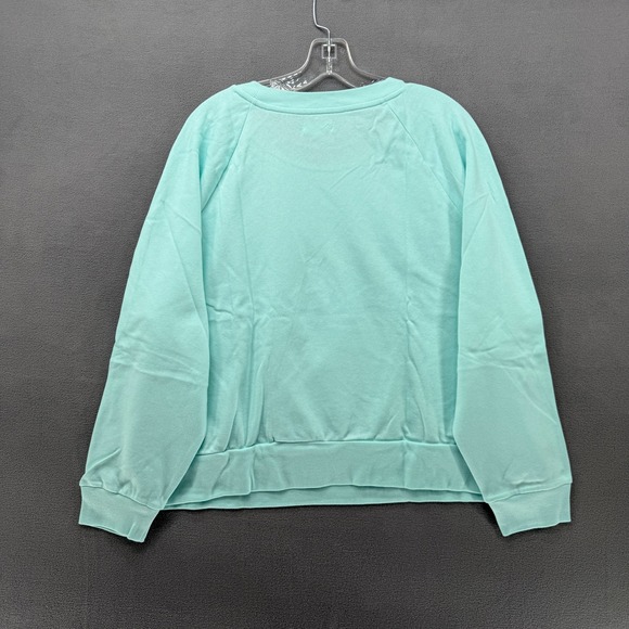 Colsie Women's Blue Aqua Mint Raglan Sweatshirt Pullover Top Size 2X - Picture 7 of 10